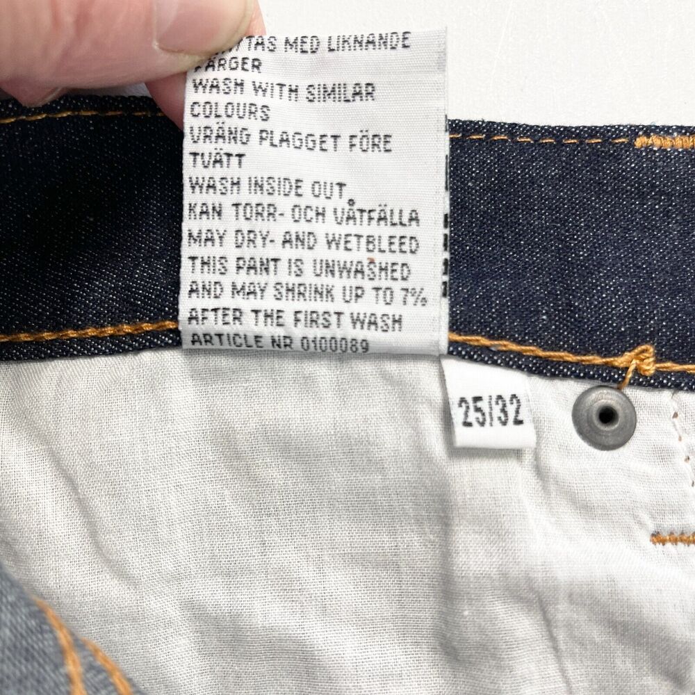 Cheap Monday Jeans Womens 25 Narrow Unwash Low Rise Dark Wash Grunge Street - Picture 9 of 12
